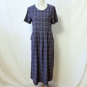 Vintage Bryn Connelly Flannel Pocketed Dress Sz M